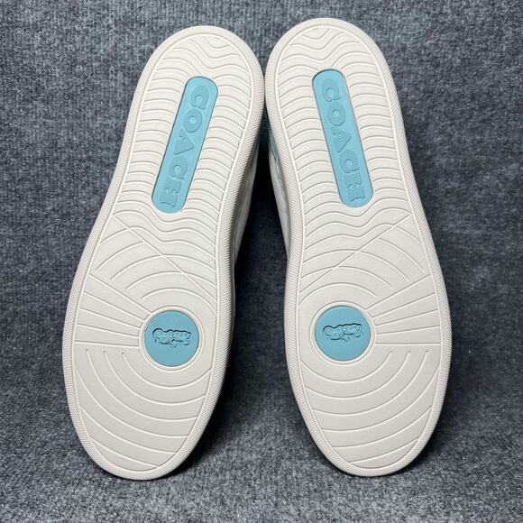 Coach Shoes Mens Size 10 White Teal High Top Signature C Monogram Lace Up CV222 - Picture 7 of 9